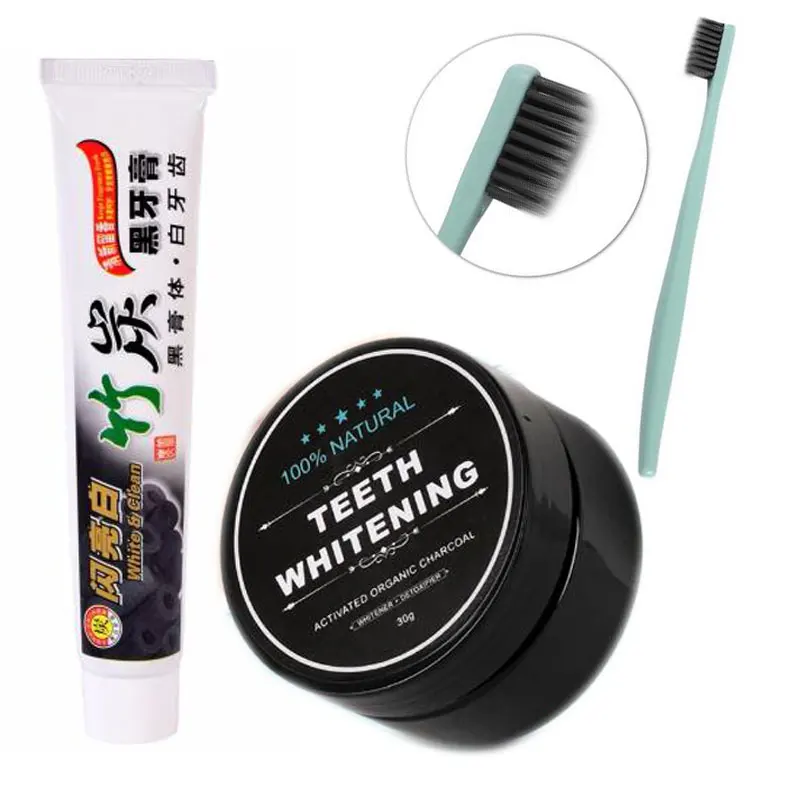 

3pcs/set Bamboo Toothpaste Charcoal Ultra Soft Toothbrush Daily Use Teeth Whitening Bamboo Charcoal Powder Oral Hygiene