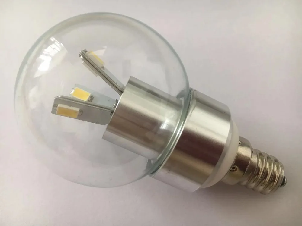 LED 3W E14 Candelabra Base Cool White 6000K Dimmable 40 watt incandescent Candle Light Globe Bulb 3