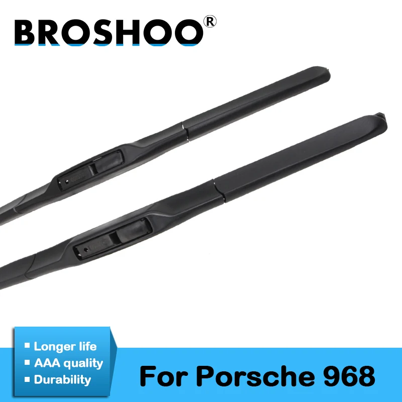 

BROSHOO Auto Windscreen Wiper Blades Natural Rubber For Porsche For 968 19"&19",1991 1992 1993 1994 1995 Fit Standard Hook Arm