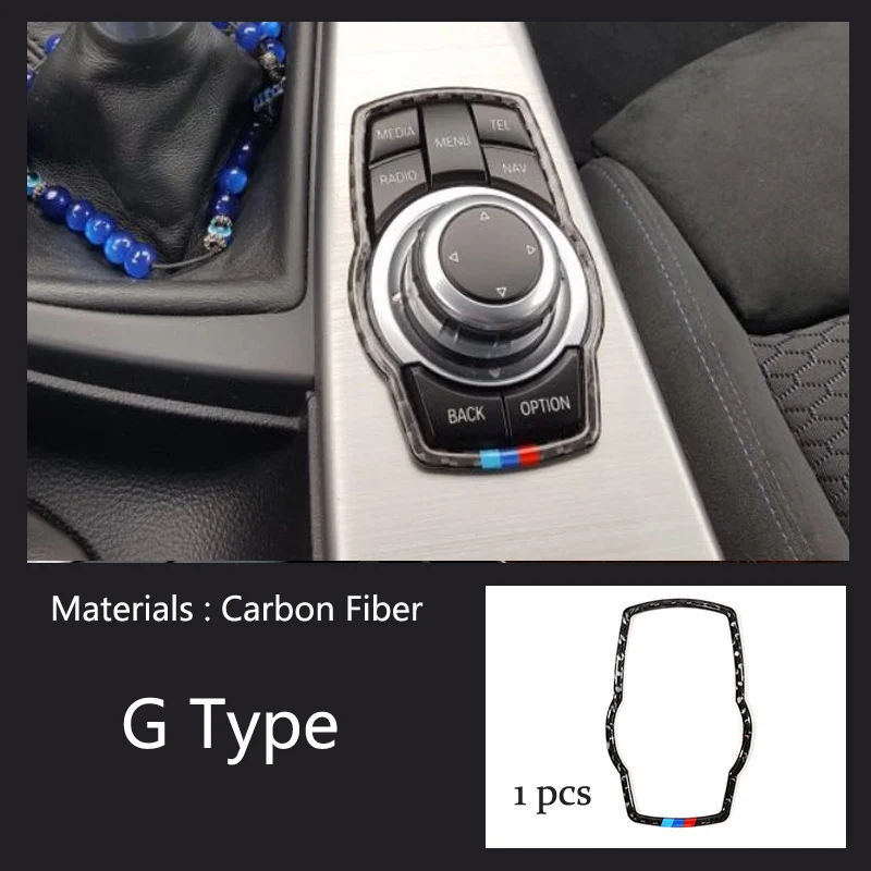 Пульт дистанционного управления для BMW 1 3 4 5 7 серия X1 X3 X4 X5 X6 F30 F10 F15 F16 F01 E70 E71 углеродного волокна чехол для рычага переключения передач Стикеры отделкой стайлинга автомобилей - Название цвета: G Type
