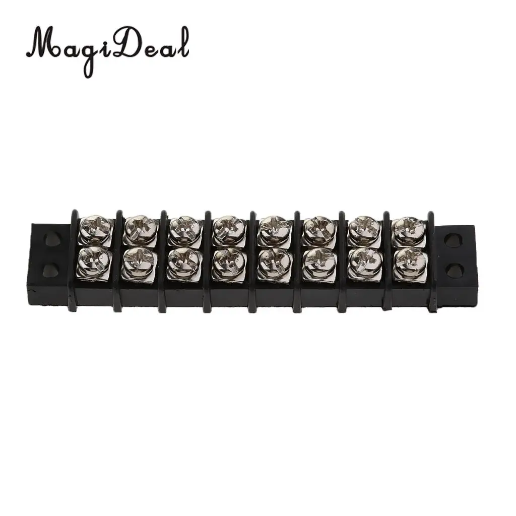 BOAT 6 GANG TERMINAL BLOCK MARINE 20 AMP STAMPED BRASS AND BAKELITE