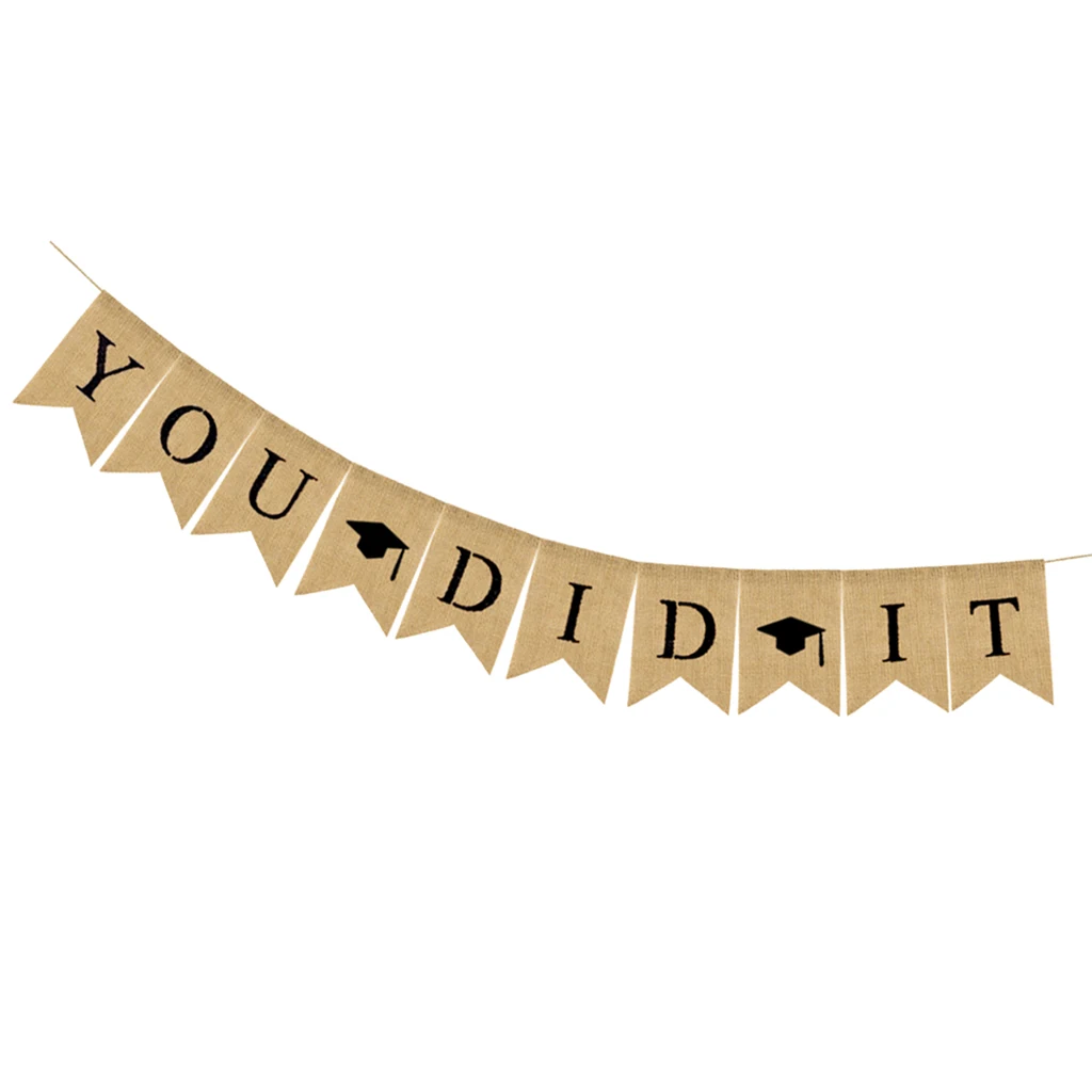 Graduation Banner Ceremony Decorative Garland  Banner High School  College Graduating Class Party Decor -YOU DID IT 