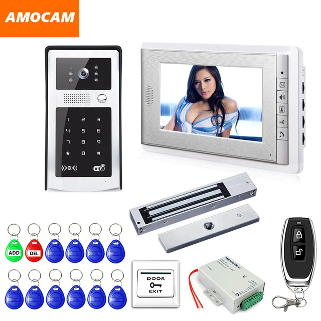 Wired 7" Video Door Phone Doorbell Video Intercom Entry System + RFID ...