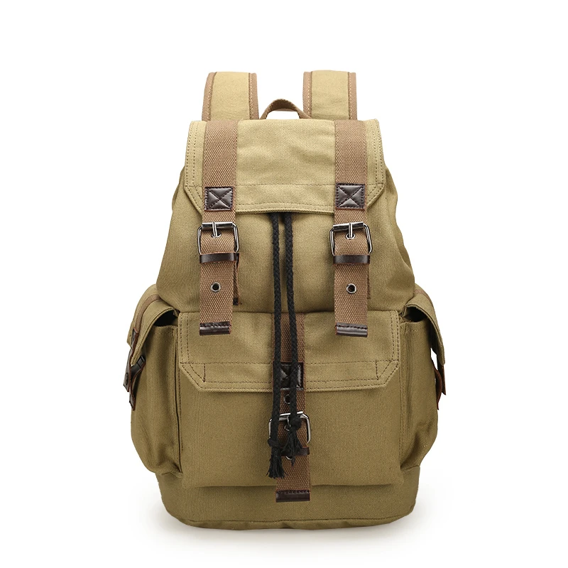 Wellvo холст винтажный рюкзак для мужчин подростков мальчиков рюкзаки студентов школы путешествия рюкзак большой емкости шнурок сумки XA2WC