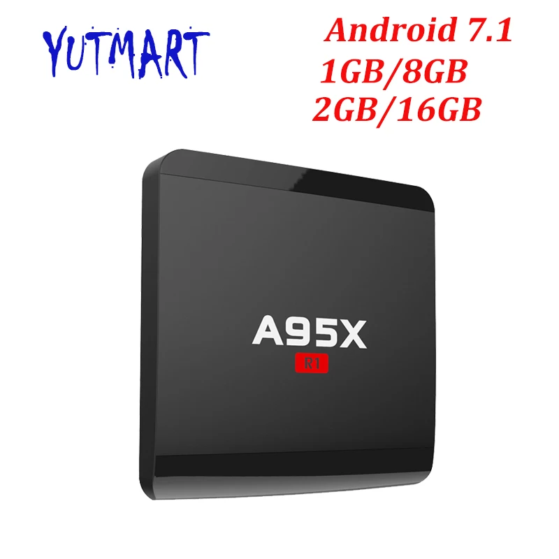 A95X R1 2 ГБ 16 ГБ Android 7,1 Smart tv Box Amlogic S905W Quad-corex 1 ГБ 8 ГБ 4 к x 2 к HD 2,4 г Wifi медиаплеер набор верхней коробки