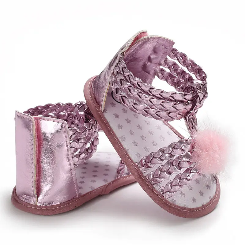Обувь для новорожденных девочек с мягкой подошвой; Летние сандалии для новорожденных; от 0 до 18 месяцев