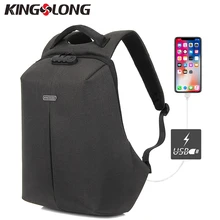 KINGSLONG 15,6 дюймовый рюкзак для ноутбука, роскошная мужская сумка, дизайнерская Противоугонная сумка mochila, деловой мужской модный рюкзак для путешествий(BK/BL/GR