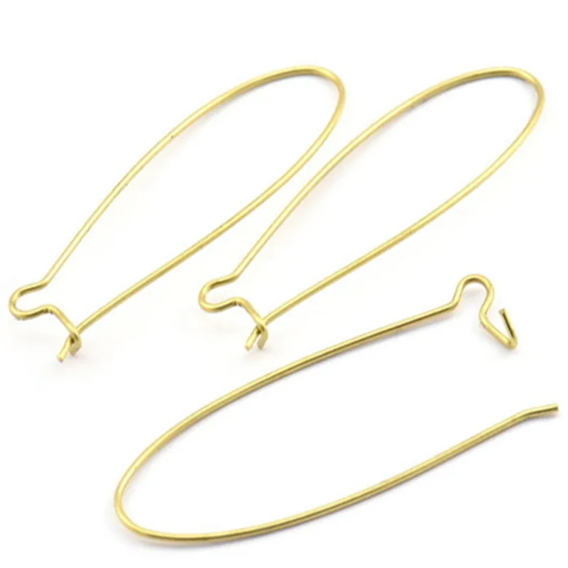 

50pc Raw Brass Earring Wires, Earring Hooks..(47x15x0.8mm) BS 2089