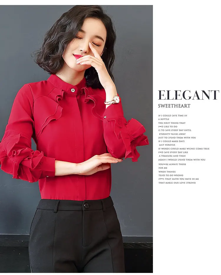 2019 New Elegant Autumn Tops Women Long Sleeve Ruffle Blouse Work Wear Office Shirts Plus Size Chiffon Blusas Mujer Moda (16)