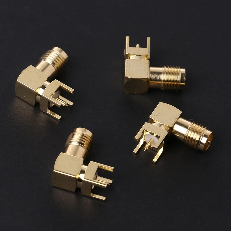 10 шт. RP SMA гнездовой разъем KWE прямым углом через отверстие PCB разъем|Соединители| |