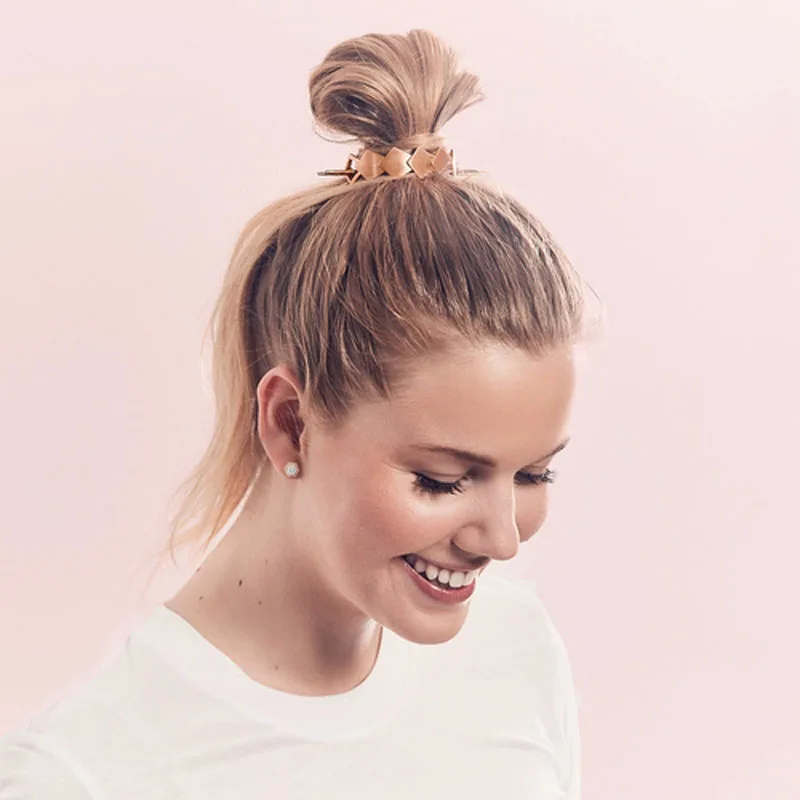 Unique Rose Gold Geometric Bun Cage Ethic Boho Hair Stick Set