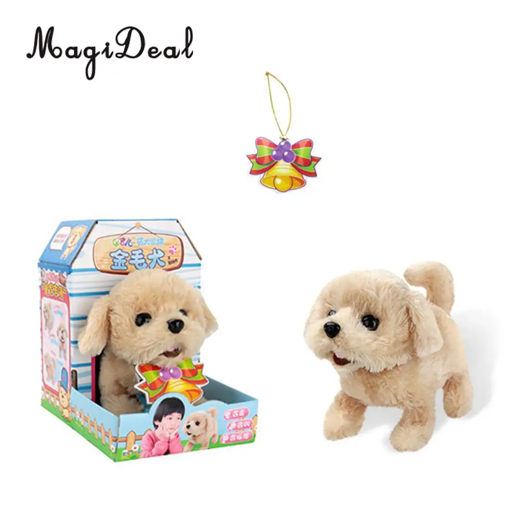 Cuddly Electronic Puppy Interactive Dog Robot Toys Electric Robotic Pets Stand Walk Bark & Wag Tail for Gift - Golden Retriever