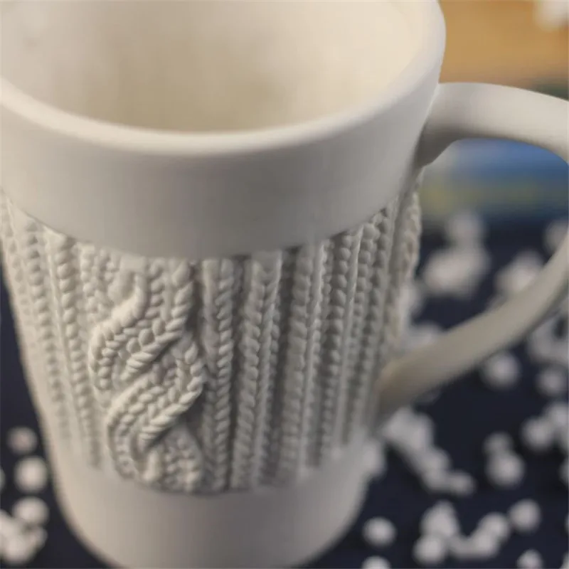 Wool Style Рождество Кружки Милу олень Кофе чашки 3D животного Чашки с крышкой милый молоко Чашки снег Керамика чашку завтрак подарки на Рождество - Цвет: Wool Style
