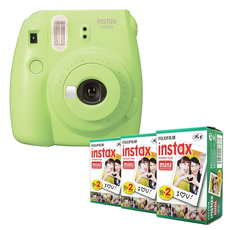 Fujifilm Instax Mini 9 Lime Green Instant Camera + Fuji 60