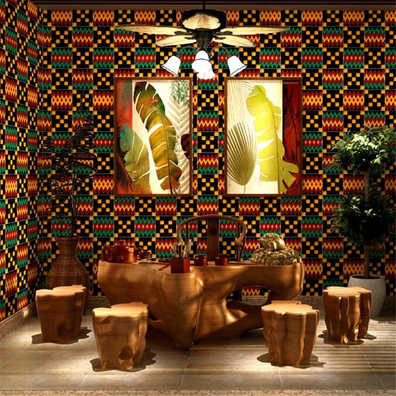 Beibehang ハイエンド壁紙チベット古典ボヘミアンエスニックスタイル東南アジア壁紙壁紙 Plain Wallpaper Non Woven Wallpaperwallpaper Plain Aliexpress