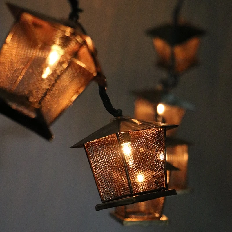 

20Led Fairy Vintage House Lanterns Battery Operated String Light 3m LED Decoration For Christmas Garland New Year gerlyanda