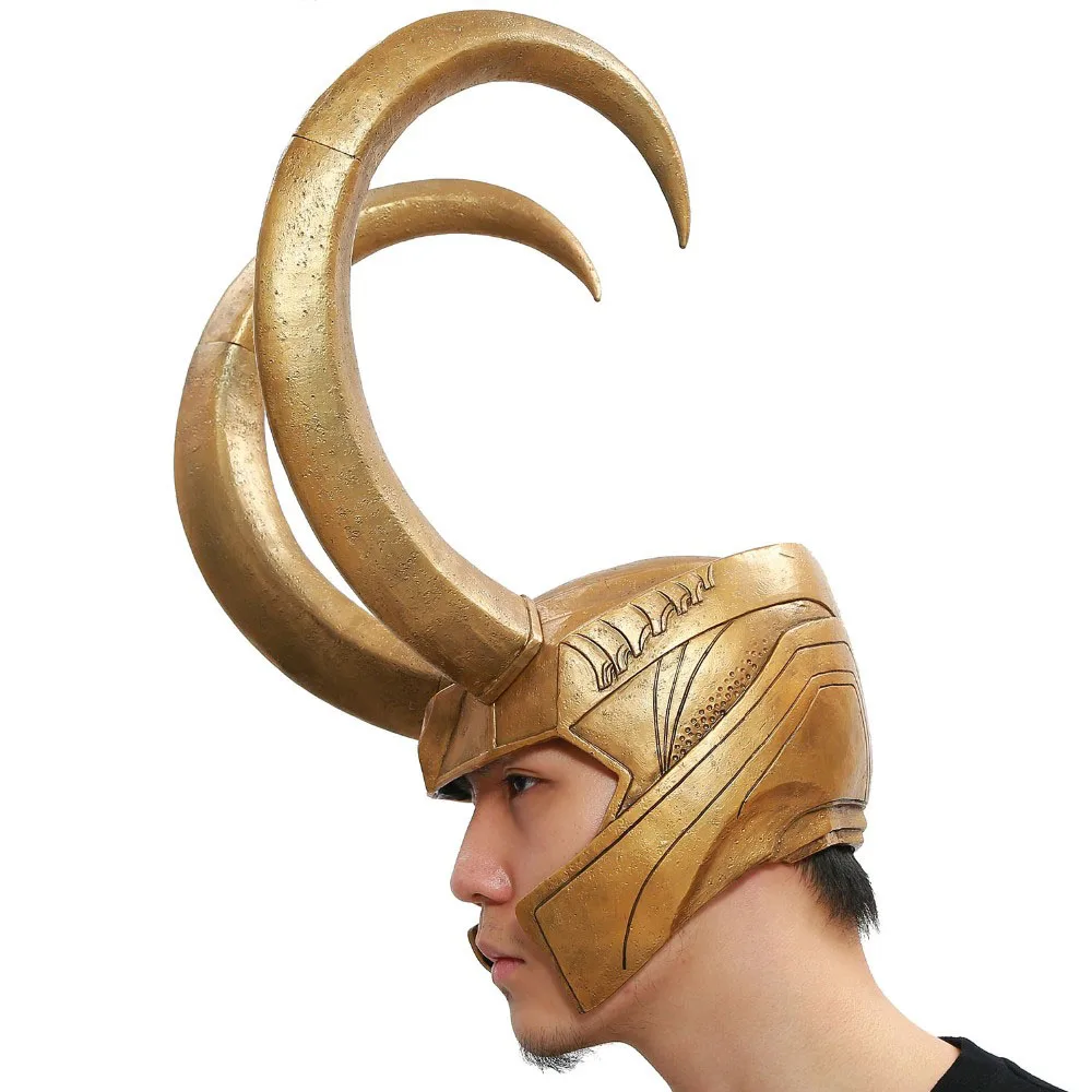 XCOSER Loki шлем Тор Локи Косплей Костюм Золотой из ПВХ маска на всю голову Хэллоуин