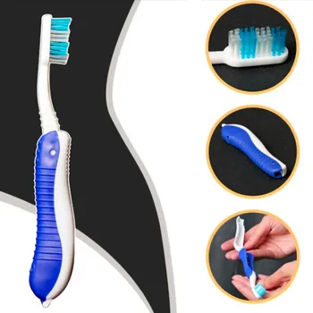 

Disposable Foldable Portable Toothbrush Seahourse Style Tooth Brush Oral Dental Care for Travel Camping Outdoor Random Color