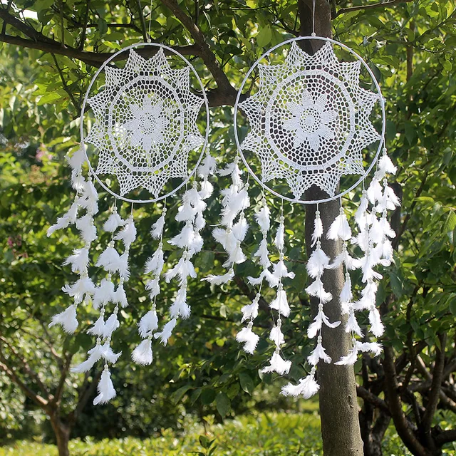 beautiful wind chimes white garden hanging decorations indian dream catcher with feathers hanging decoration decor craft - Garden Hanging Decorations beautiful wind chimes white garden hanging decorations indian dream catcher with feathers hanging decoration decor craft - Garden Hanging Decorations