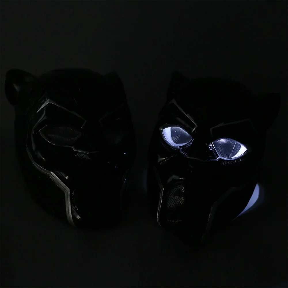 2018 New Black Panther Helmet Cosplay T'Challa Mask Costume Halloween Helmet Handmade PVC prop (14)