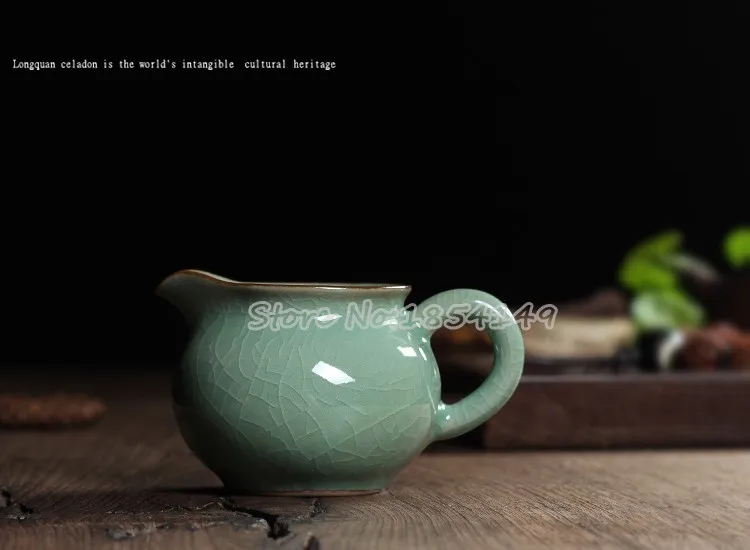 Китайский Longquan Celadon имитированный Ge печи глазурь ручной работы ярмарка кружка 170 мл Justice чашки чай горшок точки чайная посуда Чайный набор кунг-фу