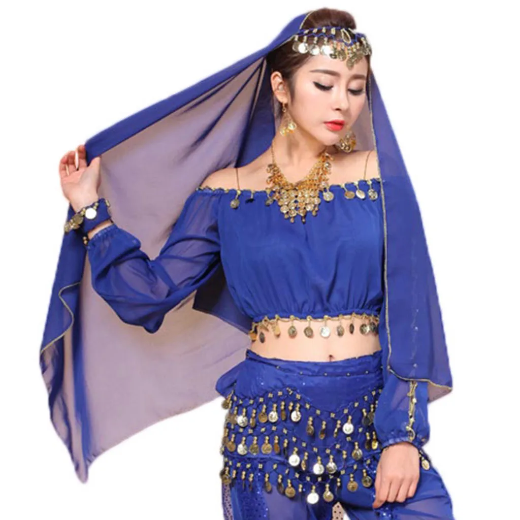 Производительность танцевальная одежда сплошной цвет светильник текстурная Вуаль шали женский шарф костюмы аксессуары танец живота вуали