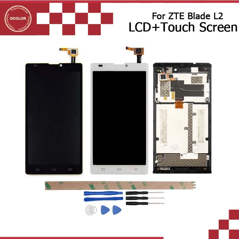 

ocolor For ZTE Blade L2 LCD and Touch Screen + Frame Assembly for ZTE Blade L2 Perfect Replacement With Tools And Adhesive