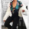 

2018 Women's Flower Print Bodysuit Outfit Casual Women Sexy Fashion Long Sleeve Deep V Collar Pullover Jumpsuit Clubwear