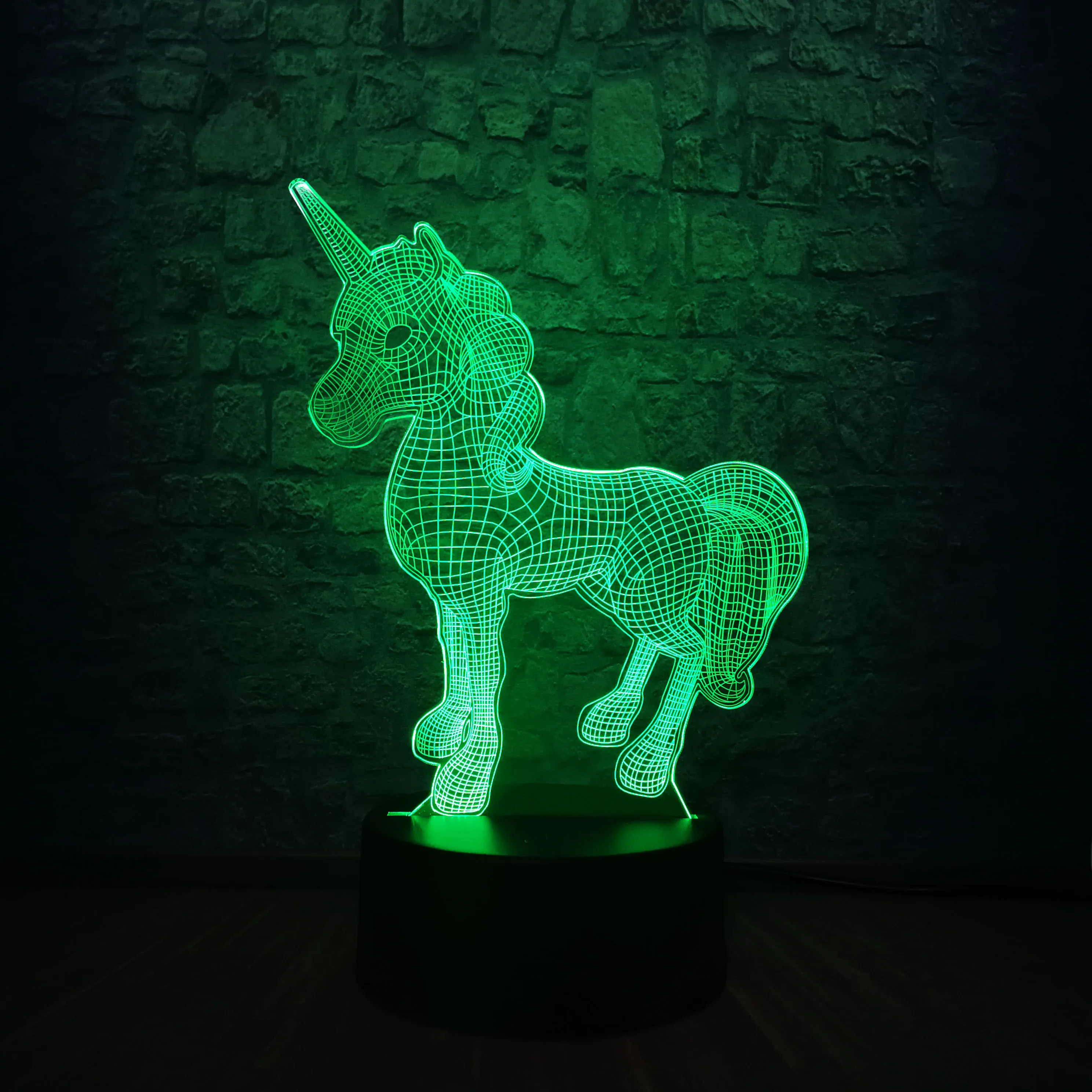 Мультяшные животные кавайный Единорог 3D Светодиодная лампа домашний Ночник