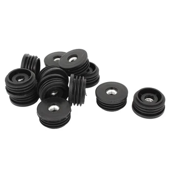 

Furniture M8x32mm Screw Type Round Thread Pipe Insert 12 Pieces Black