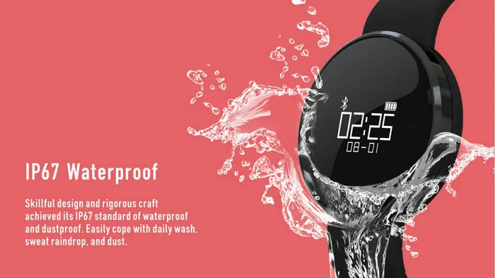 

UW1 Bluetooth Smart Bracelet IP67 Waterproof Pedometer Heart Rate Monitor Fitness Tracker Wristband for Android IOS PK mi band 2