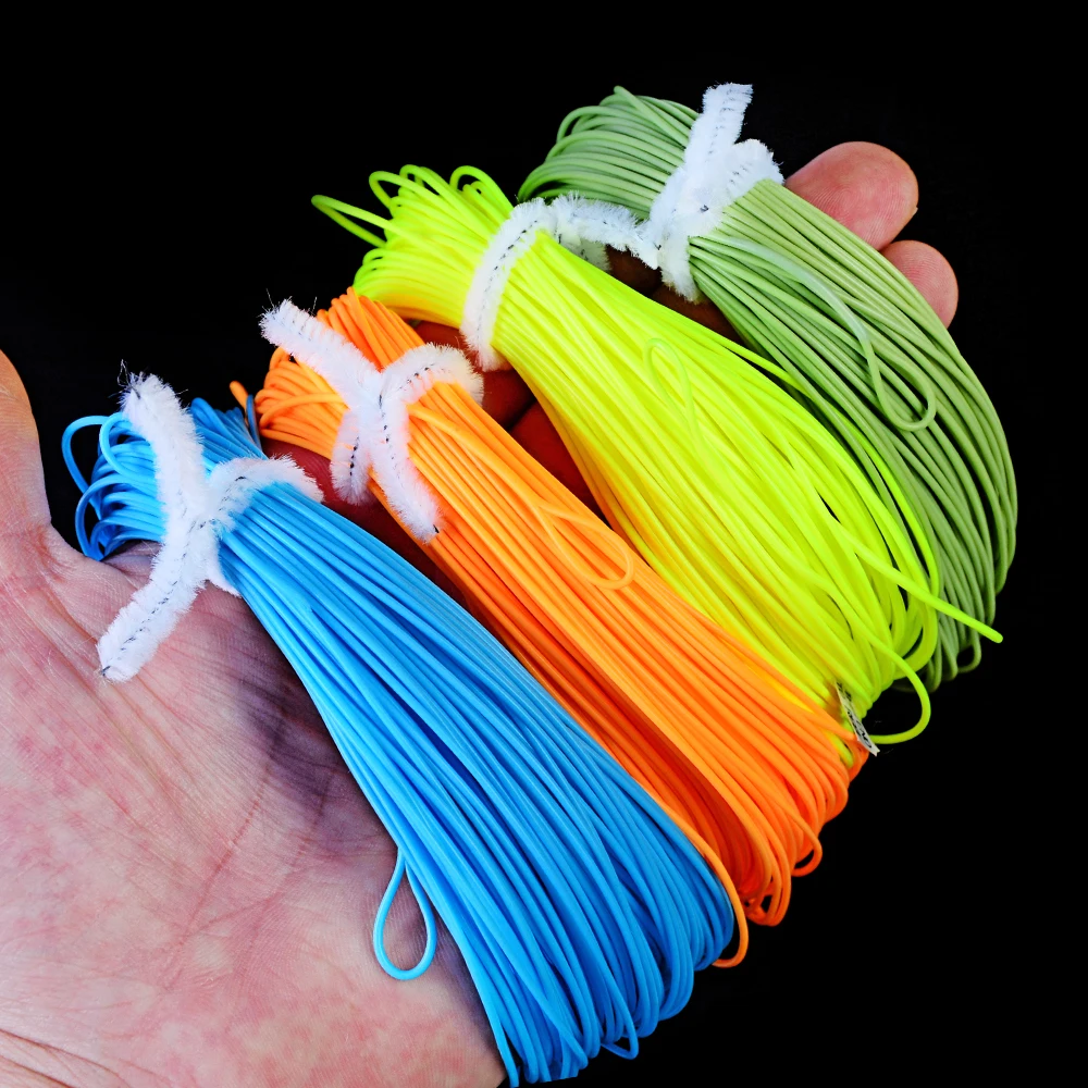 PRO BEROS 100FT Вес вперед плавающей Fly лески WF-2F/3F/4F/5F/6F/7F /8F Fly Line Зеленый мох/оранжевый/Fluo желтый Цвет