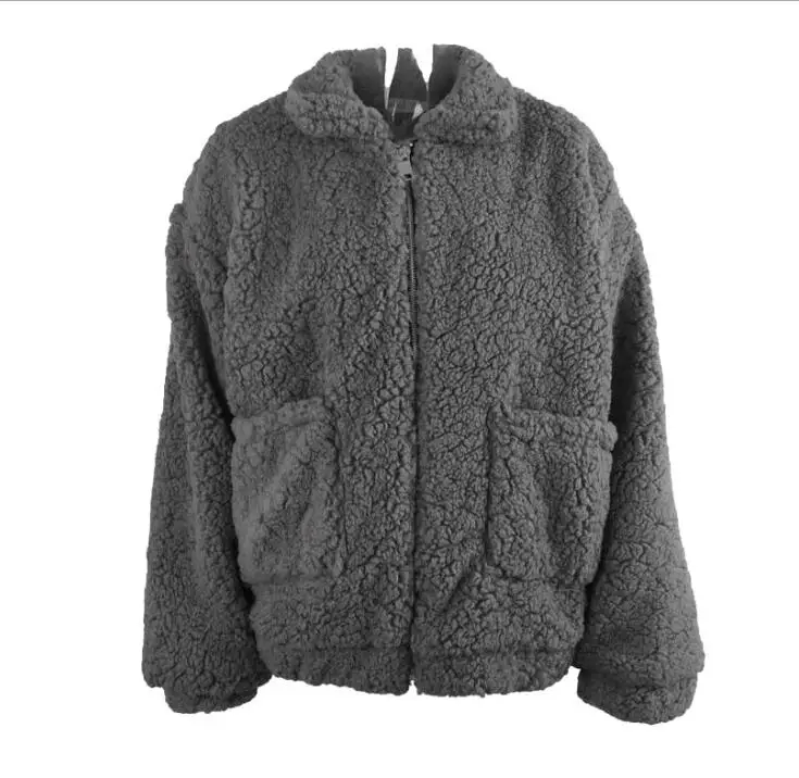 2019 Long Sleeve Turtleneck Pockets Loose Cardigans Ladies Fashion Outwear Fluffy Shaggy Oversized Coats Zipper Outwear 2019 Long Sleeve Turtleneck Pockets Loose Cardigans Ladies Fashion Outwear Fluffy Shaggy Oversized Coats Zipper Outwear