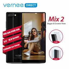 Оригинальный Vernee Mix 2 4G LTE 4G B 6 4G B оперативная память встроенная смартфон 6,0 «2160×1080 экран Android Octa Core двойной сзади камера мобиль