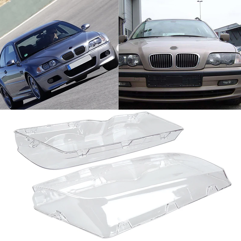 

Headlight case Headlight Cover Shell Headlight Glass Lens Automobiles Headlamp Lense Kit Left and Right For BMW E46 98-01