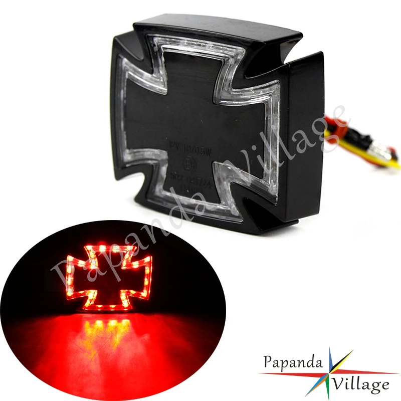 

Motorcycle 12V Cross LED Tail light Brake Stop Running Light High low lamp For Harley Honda Yamaha Chopper Bobber Cafe Racer