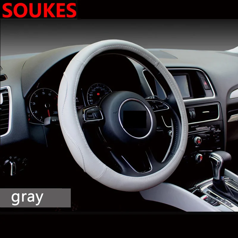 38 см, из натуральной кожи, 7 видов цветов рулевого колеса автомобиля крышки для Suzuki Swift Bmw F10 X5 E70 E30 F20 E34 G30 E92 E91 Volvo XC90 S60 V40