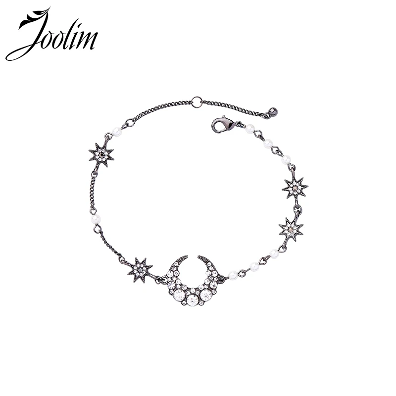 

Joolim Delicate Moon Star Pearl Charm Bracelet Design Jewelry