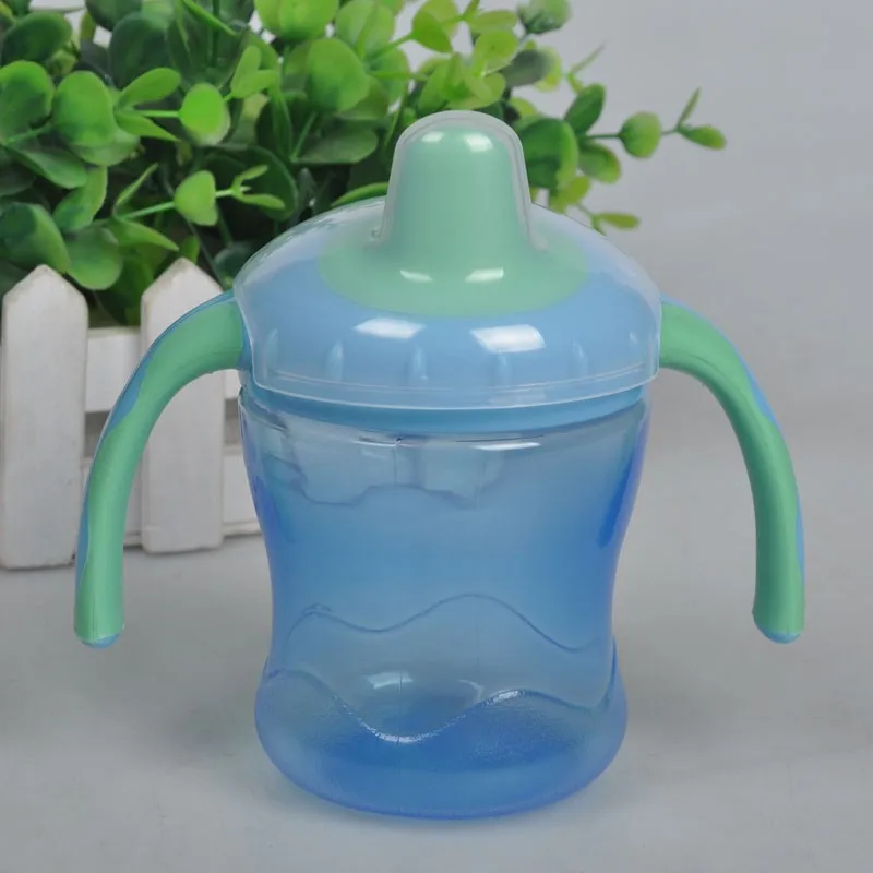 Новое поступление бутылочки для кормления чашки для младенцев Дети бутылка для воды, молока мягкий рот Утконос Сиппи детские бутылочки для кормления - Цвет: Синий