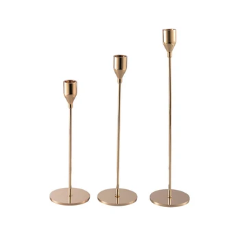 

Gold Brass Metal Candle Holders Simple Golden Wedding Decoration Bar Party Living Room Decor Home Decor Candlestick