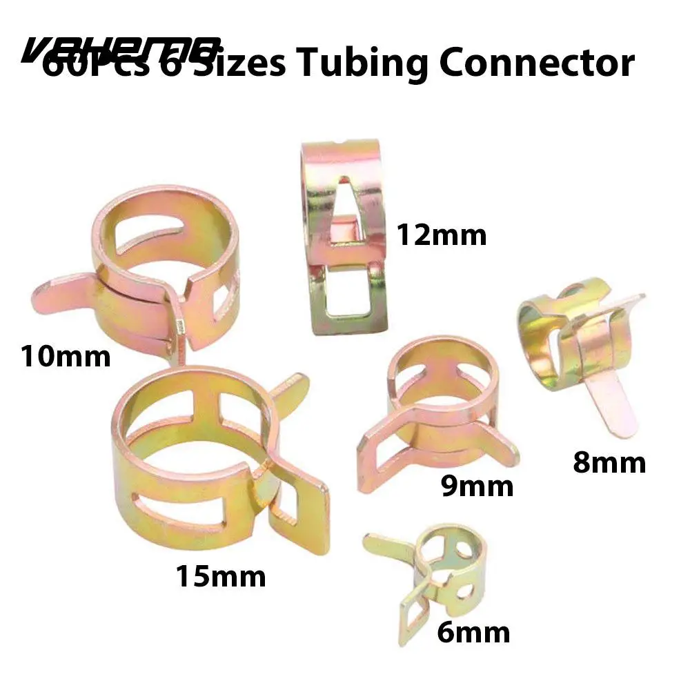 

60Pcs Mini Glossy Car Auto Spring Clip Parts Hoses Cooling Systems Vacuum Oil Water Hose Spring Clip Fuel Clamps
