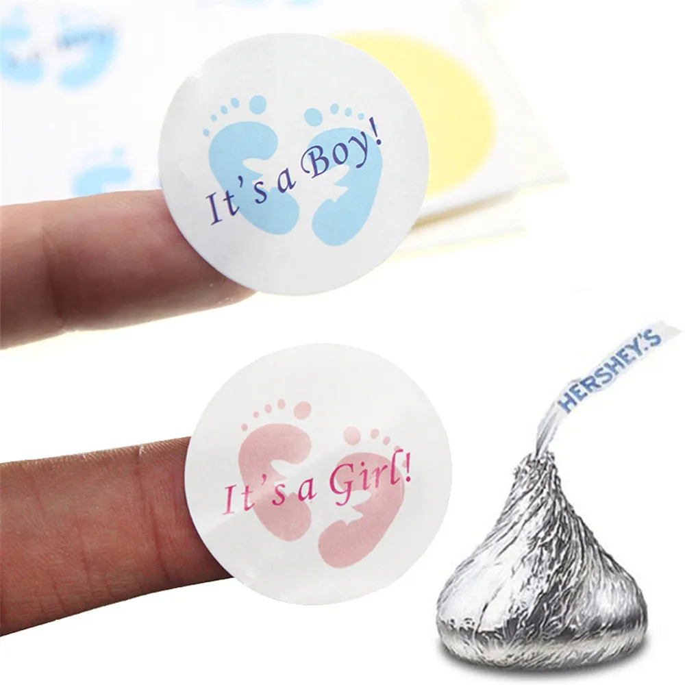 

50 Pcs It's A Boy/It's A Girl Round Sticker Labels Gender Reveal Stickers Newborn Baby Shower Party Favor Candy Box Gift Sticker