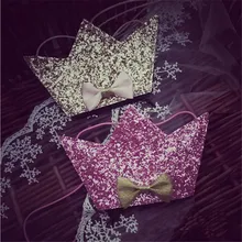 Блестящий Детский кошелек в форме короны, маленький кошелек, Детская сумка, кредитный держатель для карт, ключей, денег, сумки, Детская мини-сумка, sac femme