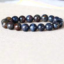 Из натуральной синего золота Pietersite Намибия стрейч мужской браслет круглый бусины 9,5 мм