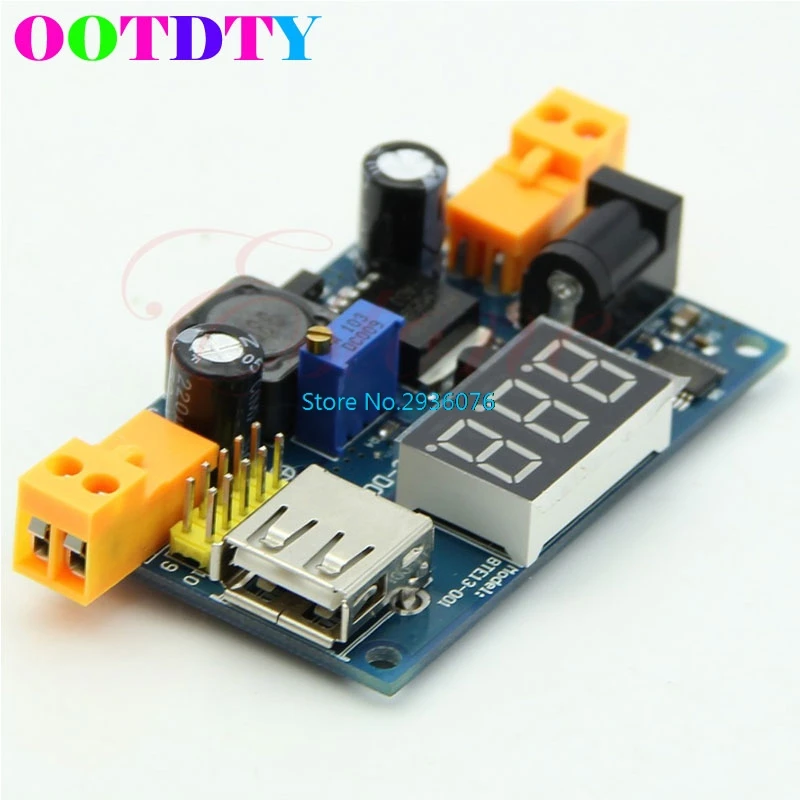 

DC-DC Adjustable LM2596 Step-Down Power Converter Module+LED Voltmeter+USB Port MY2_30