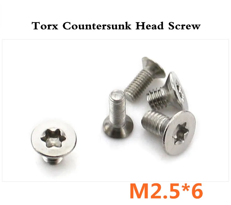 1000 шт./лот M2.5 * 6 Torx потайная головка винт из нержавеющей стали|steel jar|steel wire reinforced