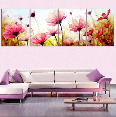 

4pcs/set Needlework DIY Cross stitch,Sets For Embroidery kits, Pink Floral flower pattern Count Cross-Stitch decorate painting