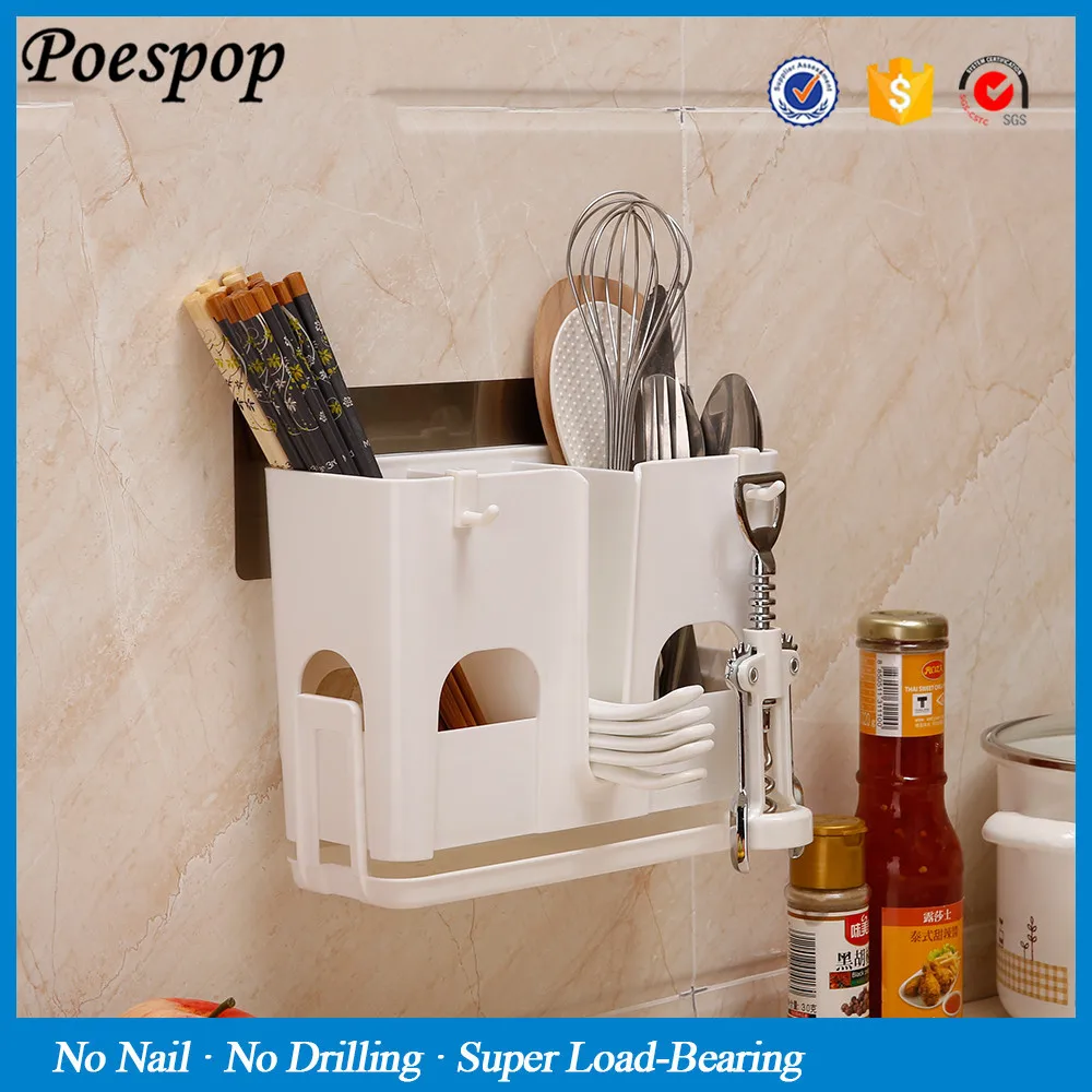 Posepop Plastic Sink Sucker Organizer Shelf Bathroom Wall Suction Cup