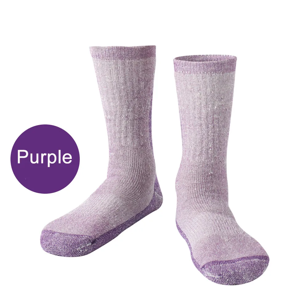 1 Pair Compression Socks Merino Wool Cushioned Crew Socks Unisex Breathable Warm for Hiking Backpacking Trekking Climbing