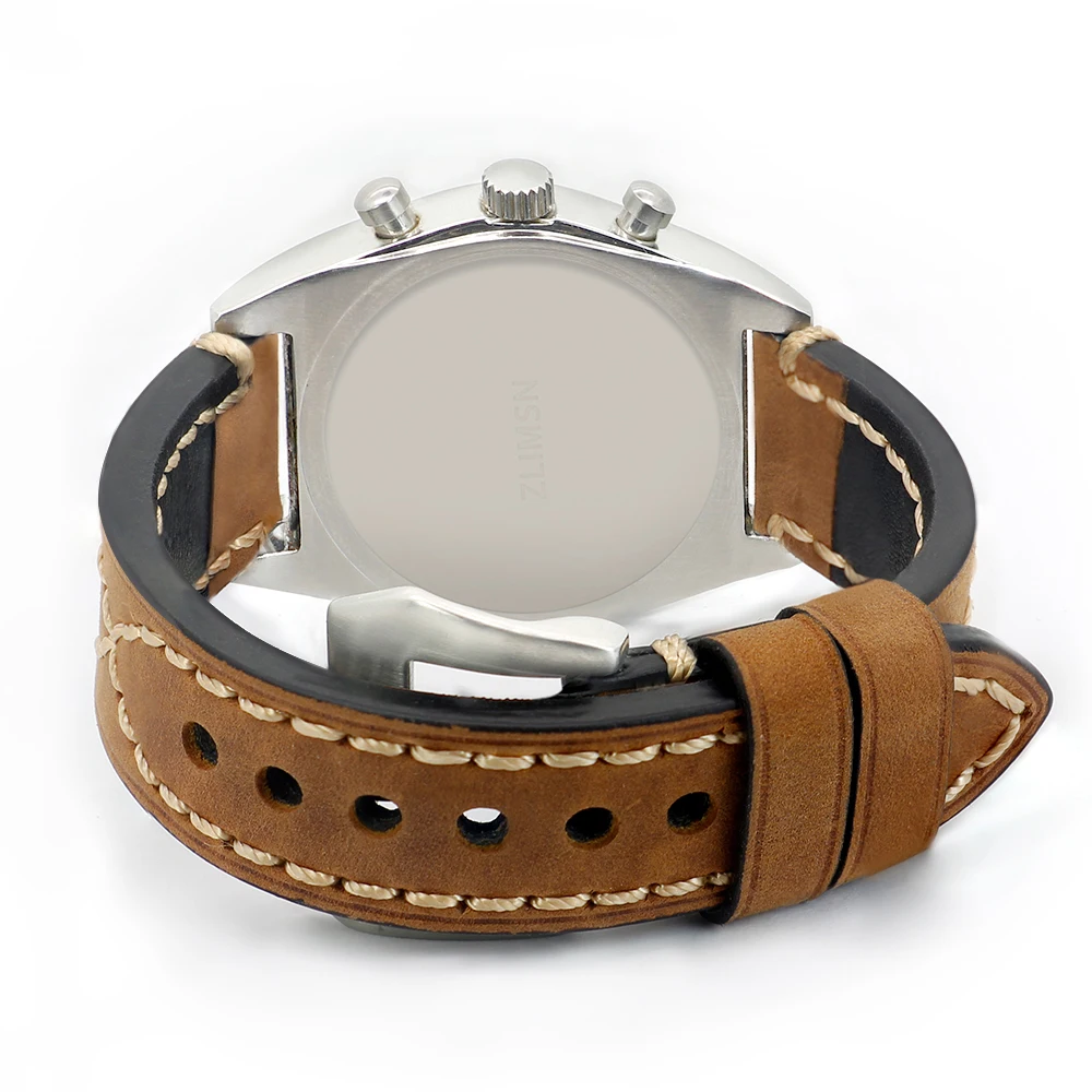 Zlimsn Pulseira de Relógio Masculina Pulseira Panerai 20 22 24 26 mm Preto Marrom Fivela de Aço Inoxidável Couro Genuíno - Image 2